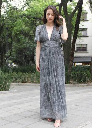 VESTIDO GLORIA PLATEADO