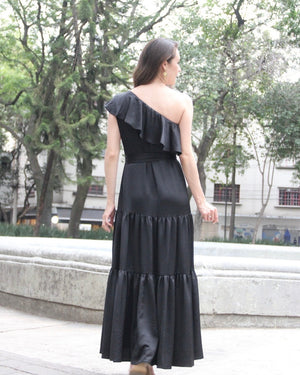 VESTIDO ASÍMETRICO NEGRO EDEN