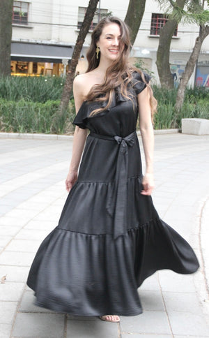 VESTIDO ASÍMETRICO NEGRO EDEN