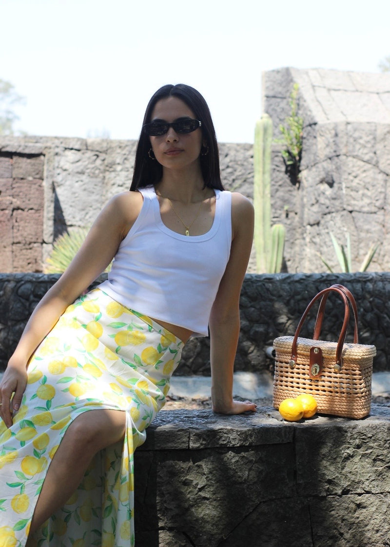 FALDA MIDI LIMONES