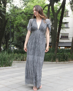 VESTIDO GLORIA PLATEADO