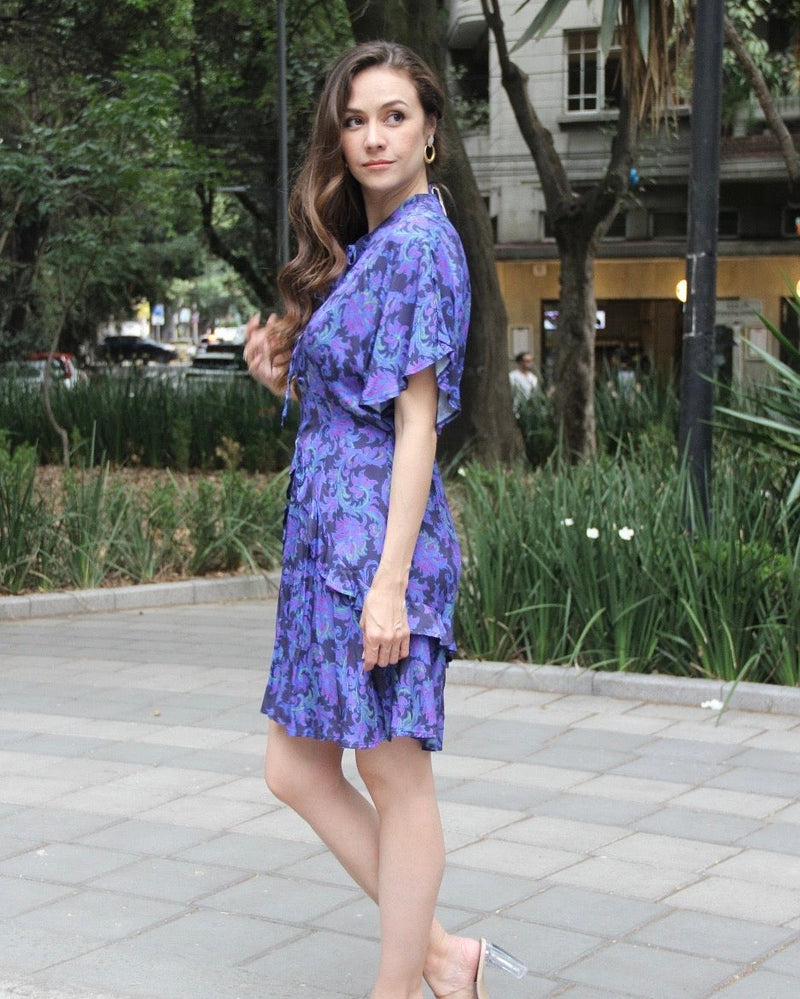 VESTIDO CORTO ALIZA MORADO