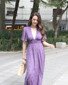 VESTIDO GLORIA MORADO MARGARITAS