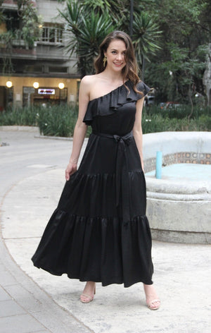 VESTIDO ASÍMETRICO NEGRO EDEN