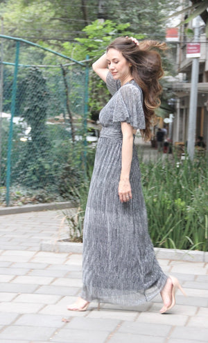 VESTIDO GLORIA PLATEADO