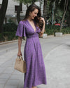 VESTIDO GLORIA MORADO MARGARITAS