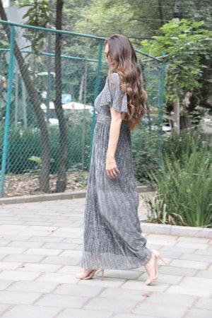 VESTIDO GLORIA PLATEADO