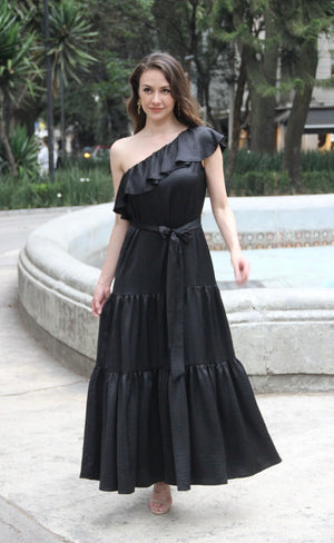 VESTIDO ASÍMETRICO NEGRO EDEN