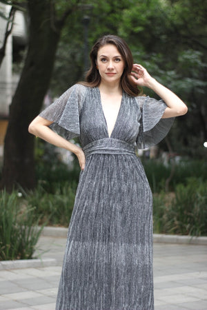 VESTIDO GLORIA PLATEADO