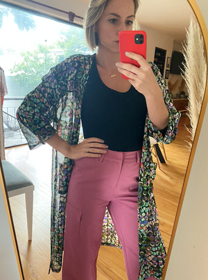 KIMONO LARGO VERDE DOTS