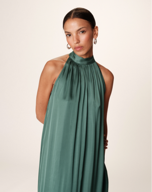 VESTIDO LARGO SATIN ROSE VERDE