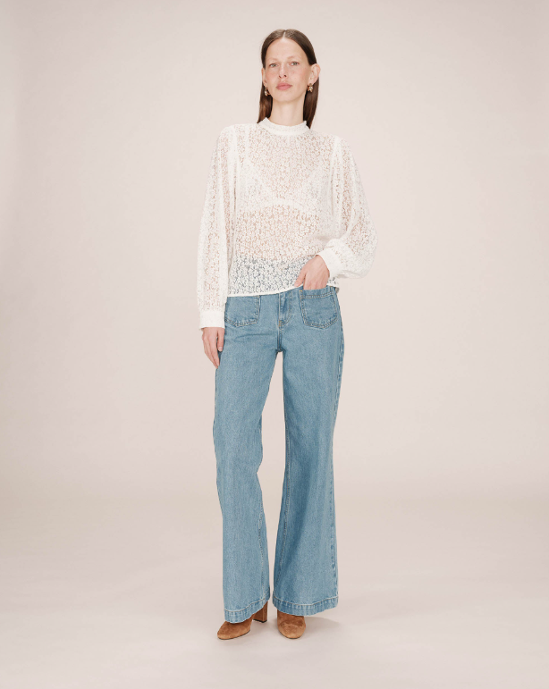 BLUSA DE ENCAJE SICILIA MARFIL