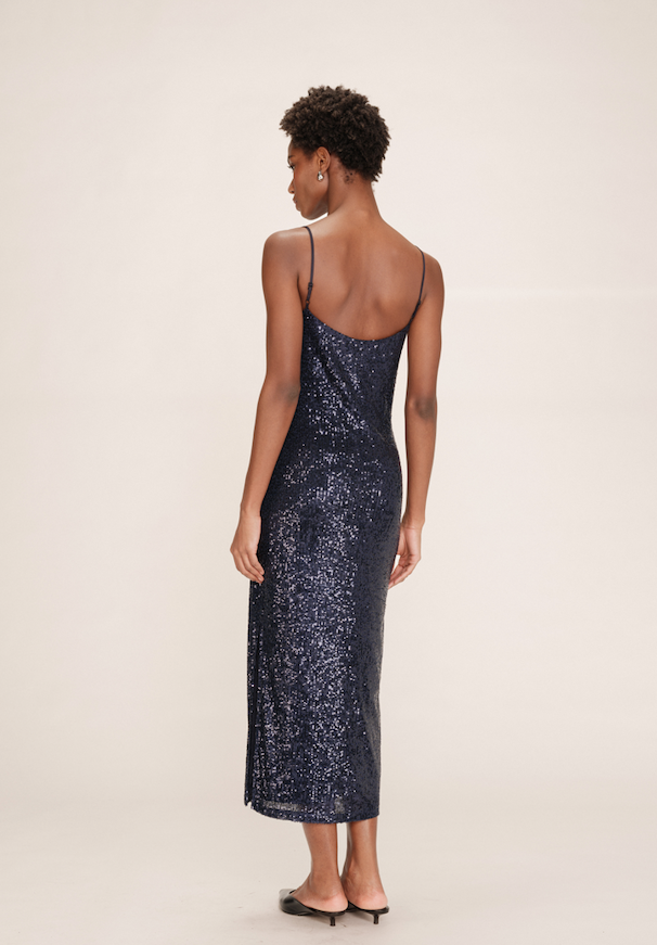 VESTIDO TORI AZUL NOCHE LENTEJUELAS