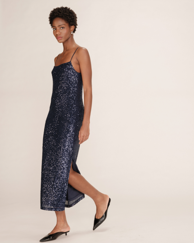 VESTIDO TORI AZUL NOCHE LENTEJUELAS