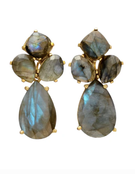 ARETES PIEDRAS CECILE LABRADORITA