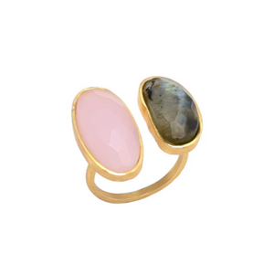 ANILLO ALLEGRA ROSA LABRADORITA