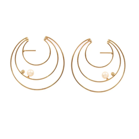 ARETES COLGANTES ELI HOJAS DORADOS