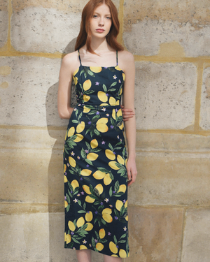 VESTIDO MIDI REBECCA LIMONES