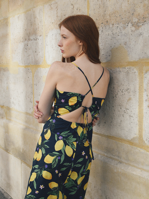 VESTIDO MIDI REBECCA LIMONES