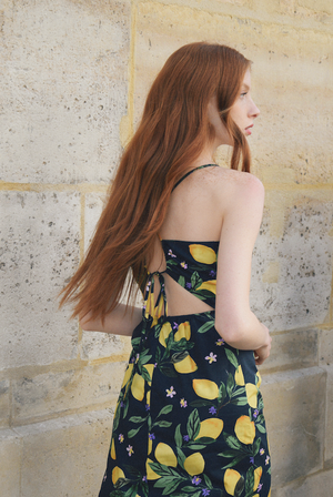 VESTIDO MIDI REBECCA LIMONES