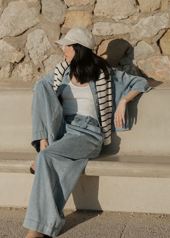 PANTALÓN DE MEZCLILLA POMPON