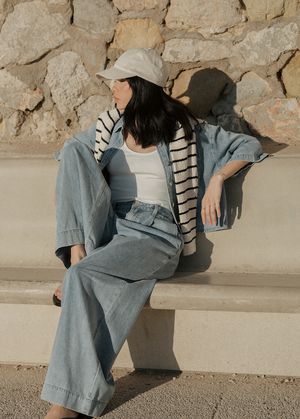 PANTALÓN DE MEZCLILLA POMPON