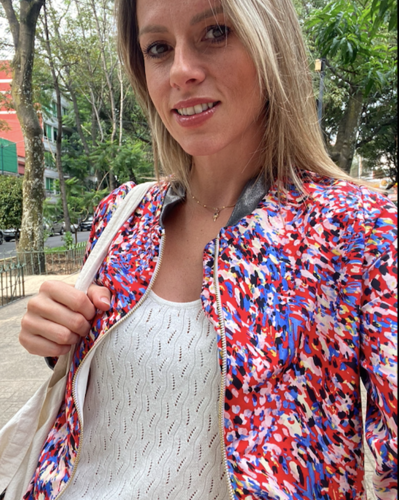 CHAMARRA BOMBERS TURIN ROJA ESTAMPADA