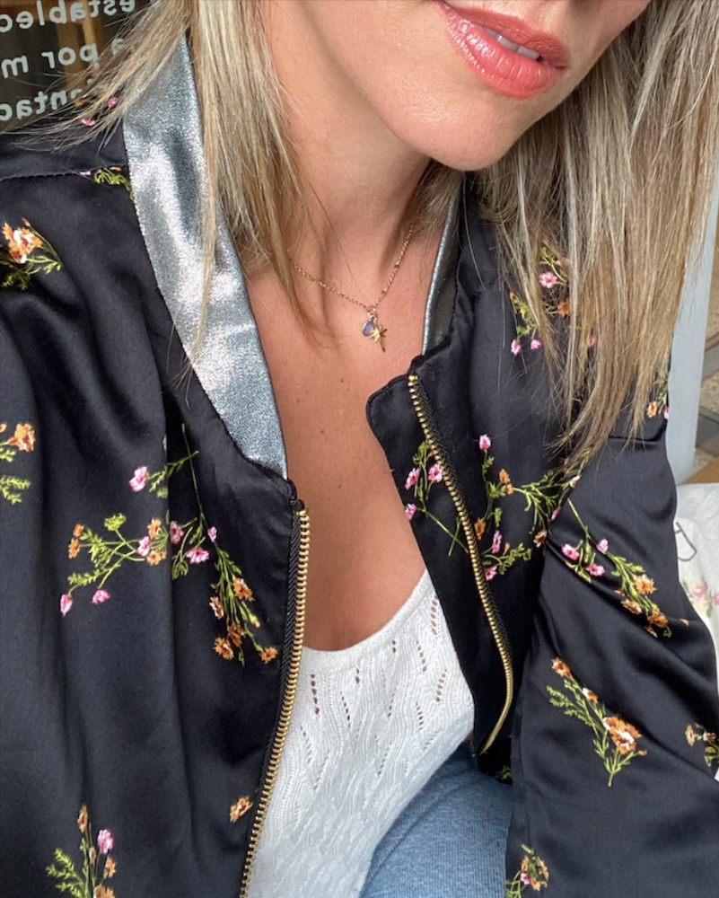 CHAMARRA BOMBERS TURIN NEGRA FLORES