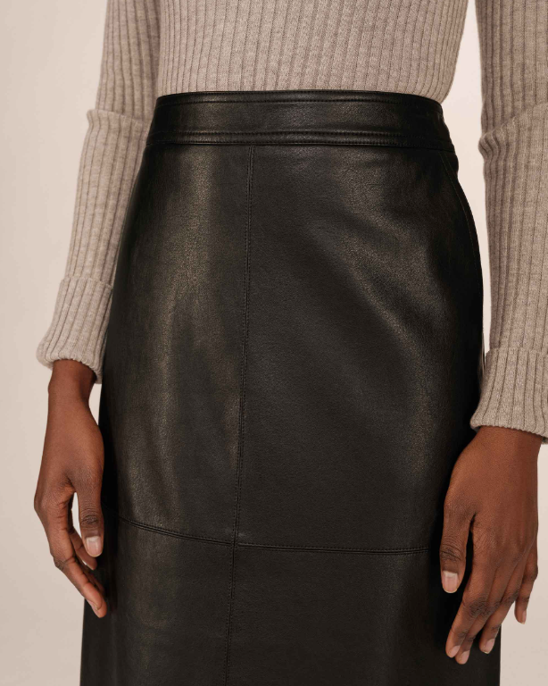 FALDA TUBO SIMIPIEL NEGRA SIRENA