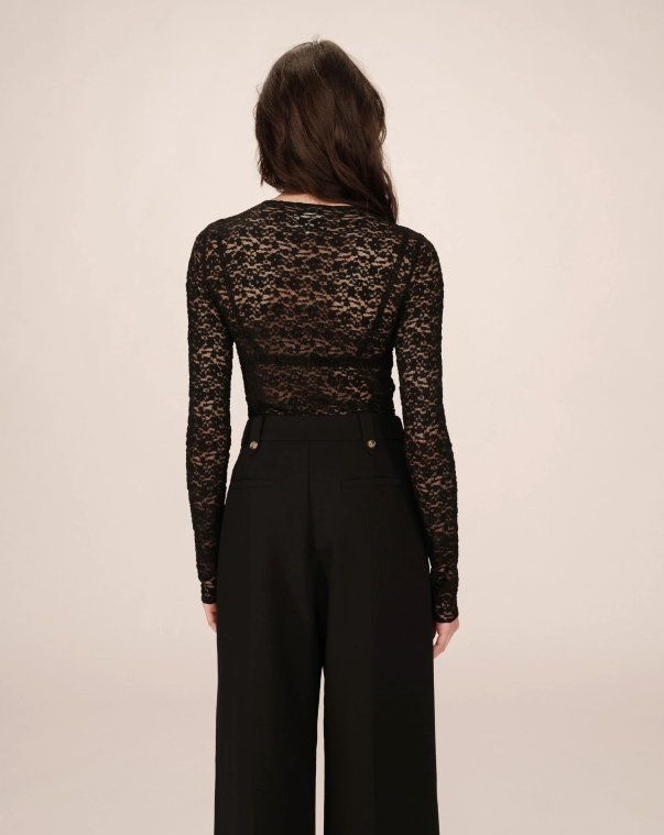 BLUSA DE ENCAJE NEGRA SHADY (T.G)