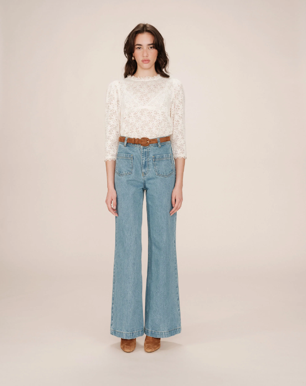 BLUSA DE ENCAJE STELLA BLANCA