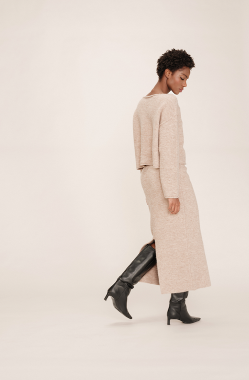 Falda tubo Toundra de punto beige