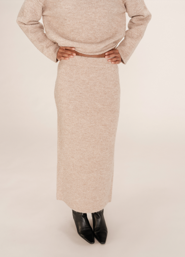 Falda tubo Toundra de punto beige