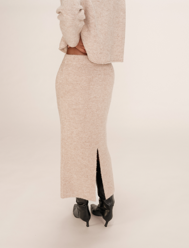 Falda tubo Toundra de punto beige