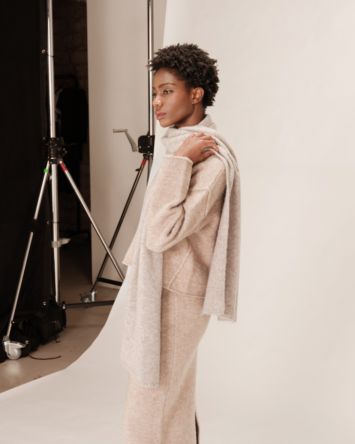 Falda tubo Toundra de punto beige