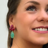 ARETES PIEDRAS CECILE RUBI CON AMAZONITA