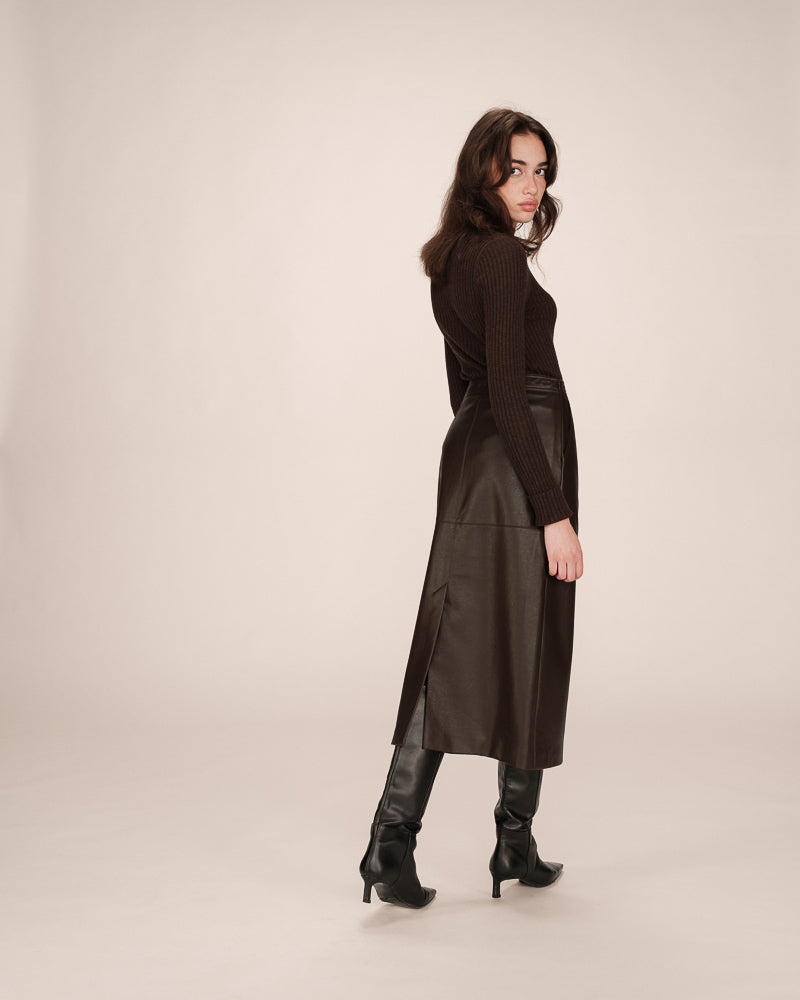 FALDA TUBO SIMIPIEL CHOCOLATE SIRENA