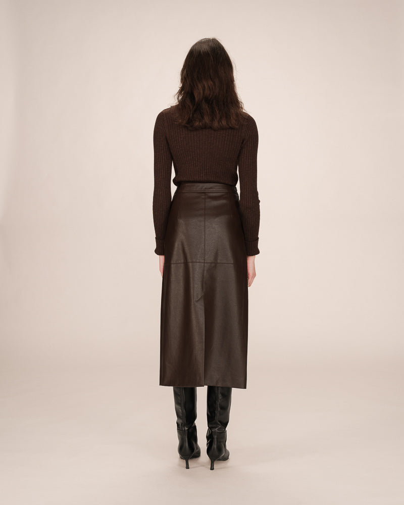 FALDA TUBO SIMIPIEL CHOCOLATE SIRENA