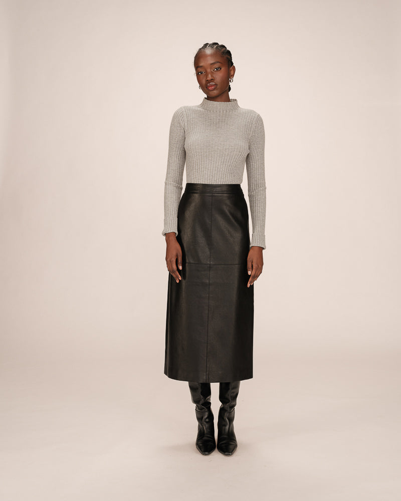 FALDA TUBO SIMIPIEL NEGRA SIRENA