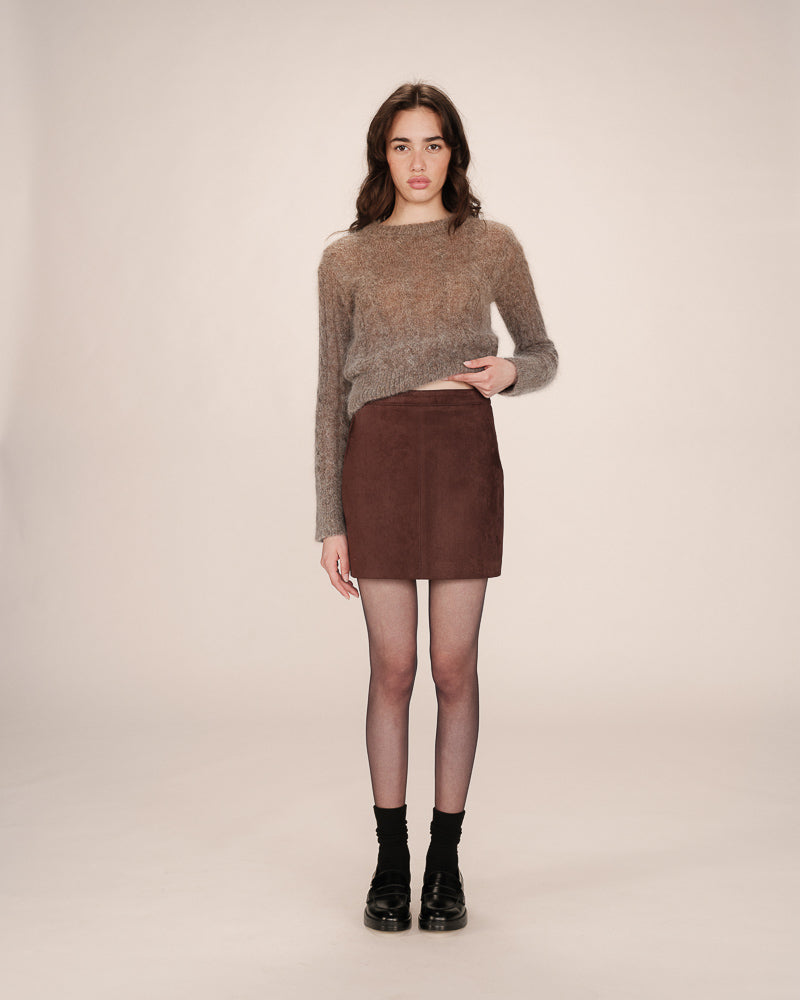 Falda corta de ante Surprenante Cafe