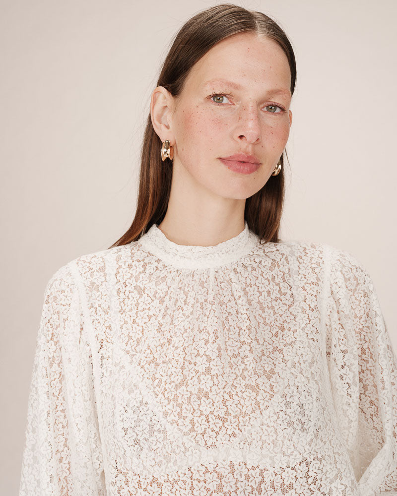 BLUSA DE ENCAJE SICILIA MARFIL