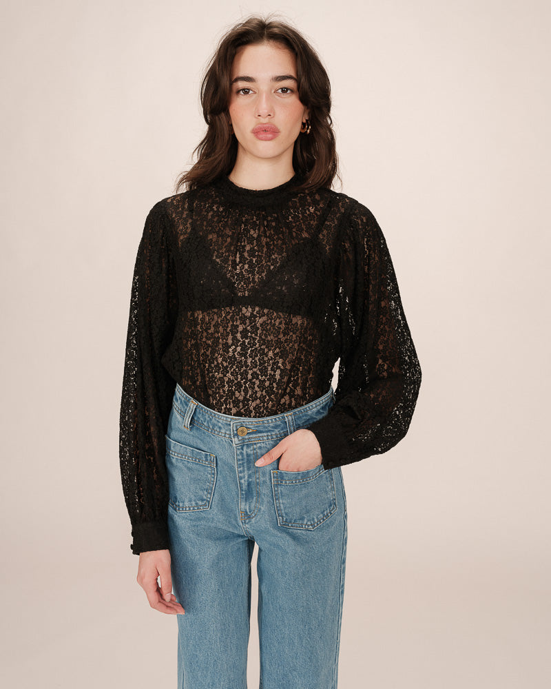 BLUSA DE ENCAJE SICILIA NEGRA