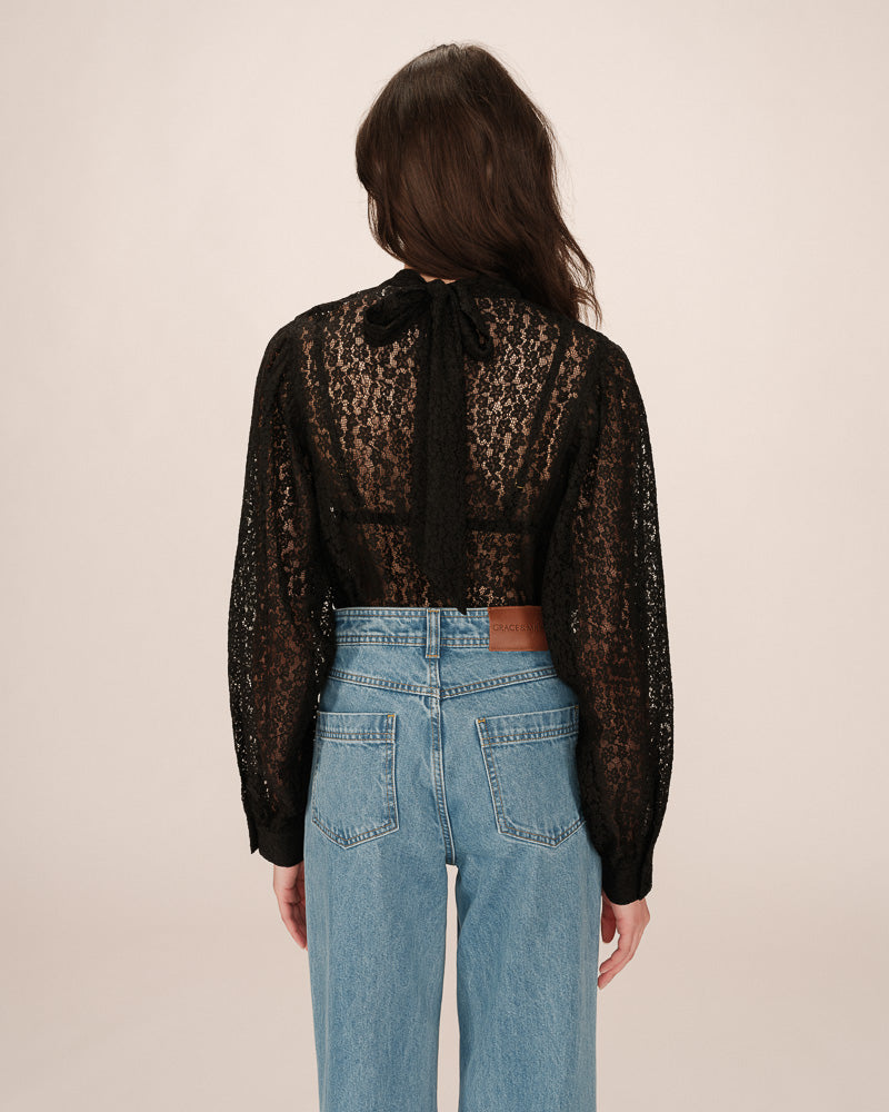 BLUSA DE ENCAJE SICILIA NEGRA