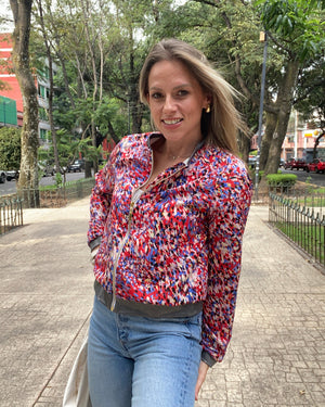 CHAMARRA BOMBERS TURIN ROJA ESTAMPADA