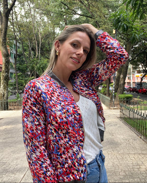 CHAMARRA BOMBERS TURIN ROJA ESTAMPADA