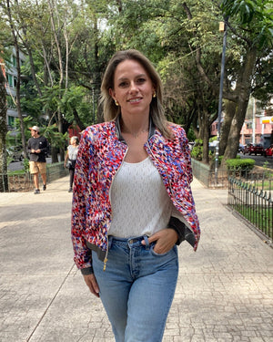 CHAMARRA BOMBERS TURIN ROJA ESTAMPADA