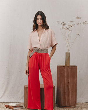 PANTALON FLUIDO KARITE ROJO NARANJA -50%