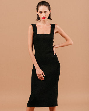 VESTIDO MIDI LOUISE NEGRO -30% (T G)