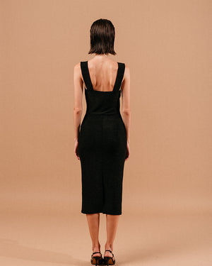 VESTIDO MIDI LOUISE NEGRO -30% (T G)
