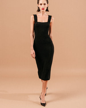 VESTIDO MIDI LOUISE NEGRO -30% (T G)